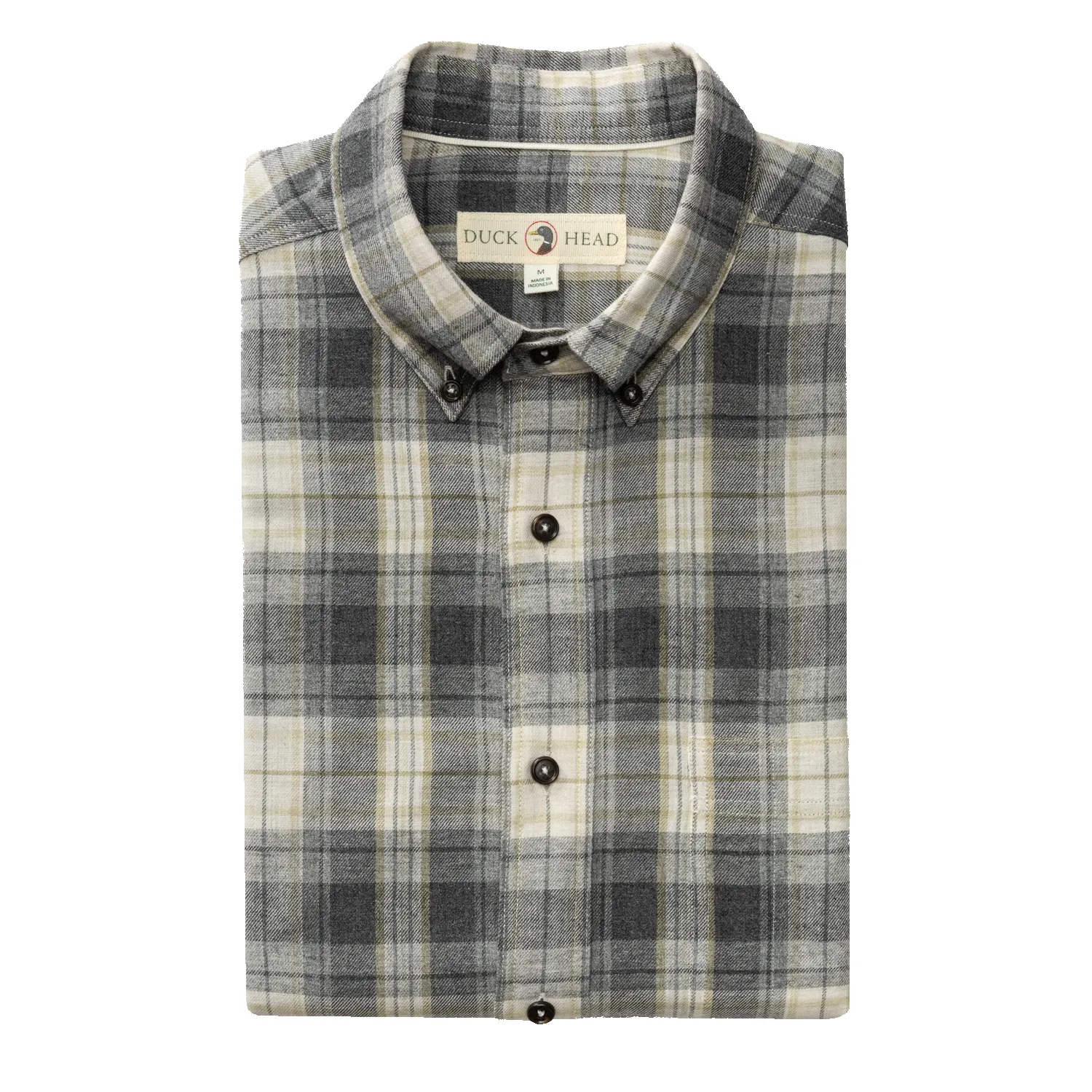 Cotton Flannel Sport Shirt - Rolland Plaid - Charcoal Heather sold by Duck Head product image thumbnail 3