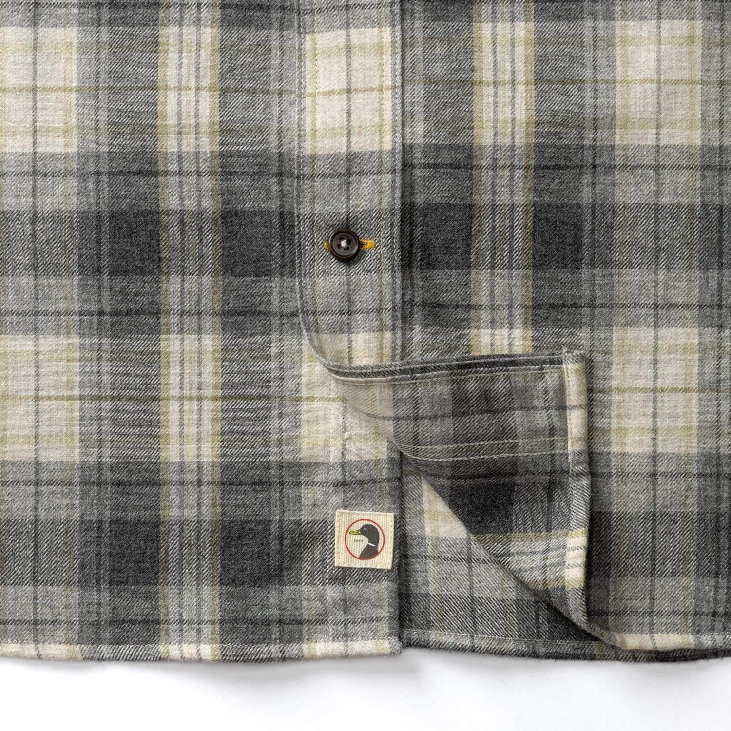 Cotton Flannel Sport Shirt - Rolland Plaid - Charcoal Heather sold by Duck Head product image thumbnail 5