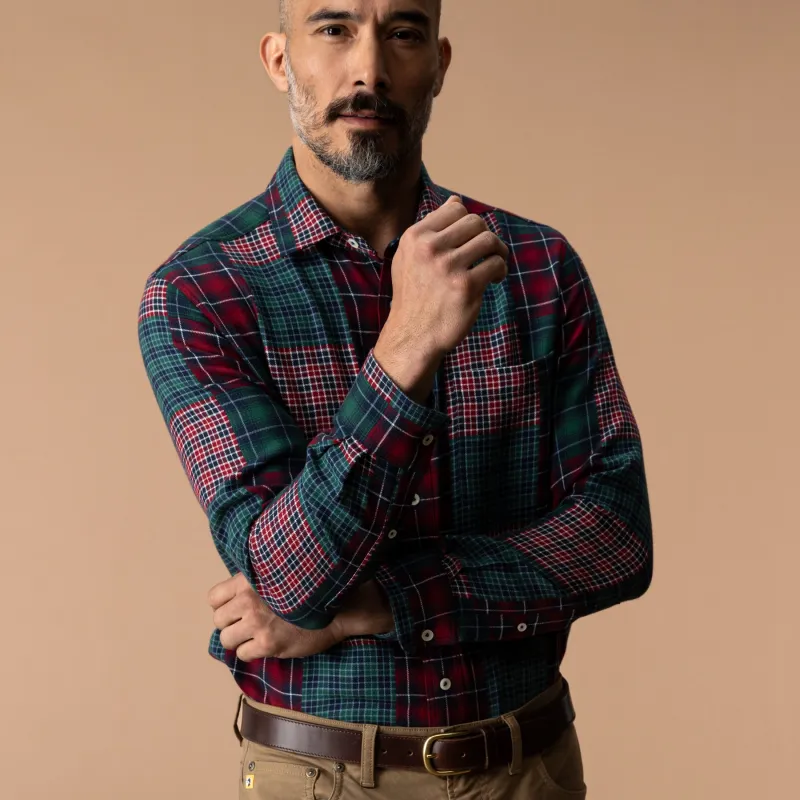 Cotton Flannel Sport Shirt - Pierre Patchwork - Multi made by Duck Head