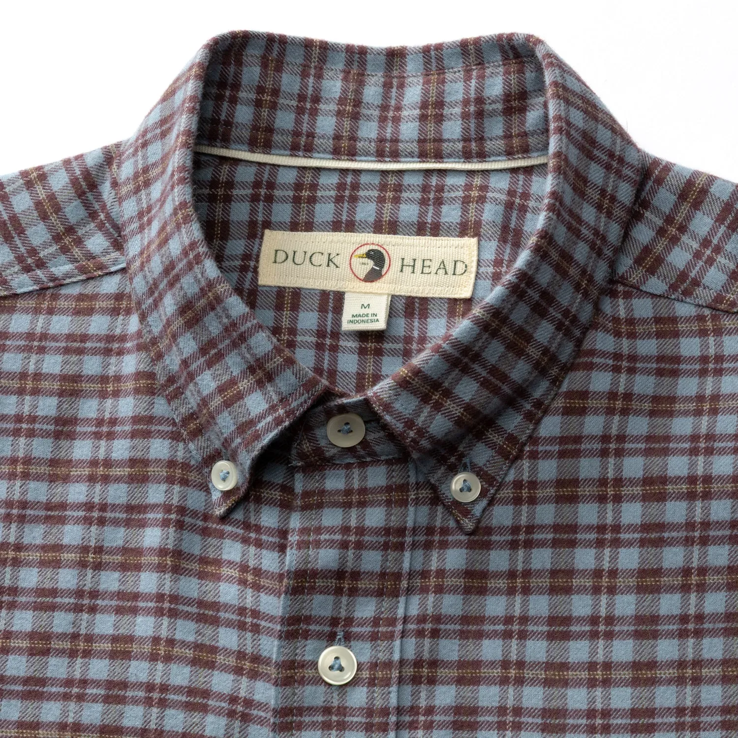 Cotton Flannel Sport Shirt - Paxon Plaid - Windblown Sky sold by Duck Head product image thumbnail 3