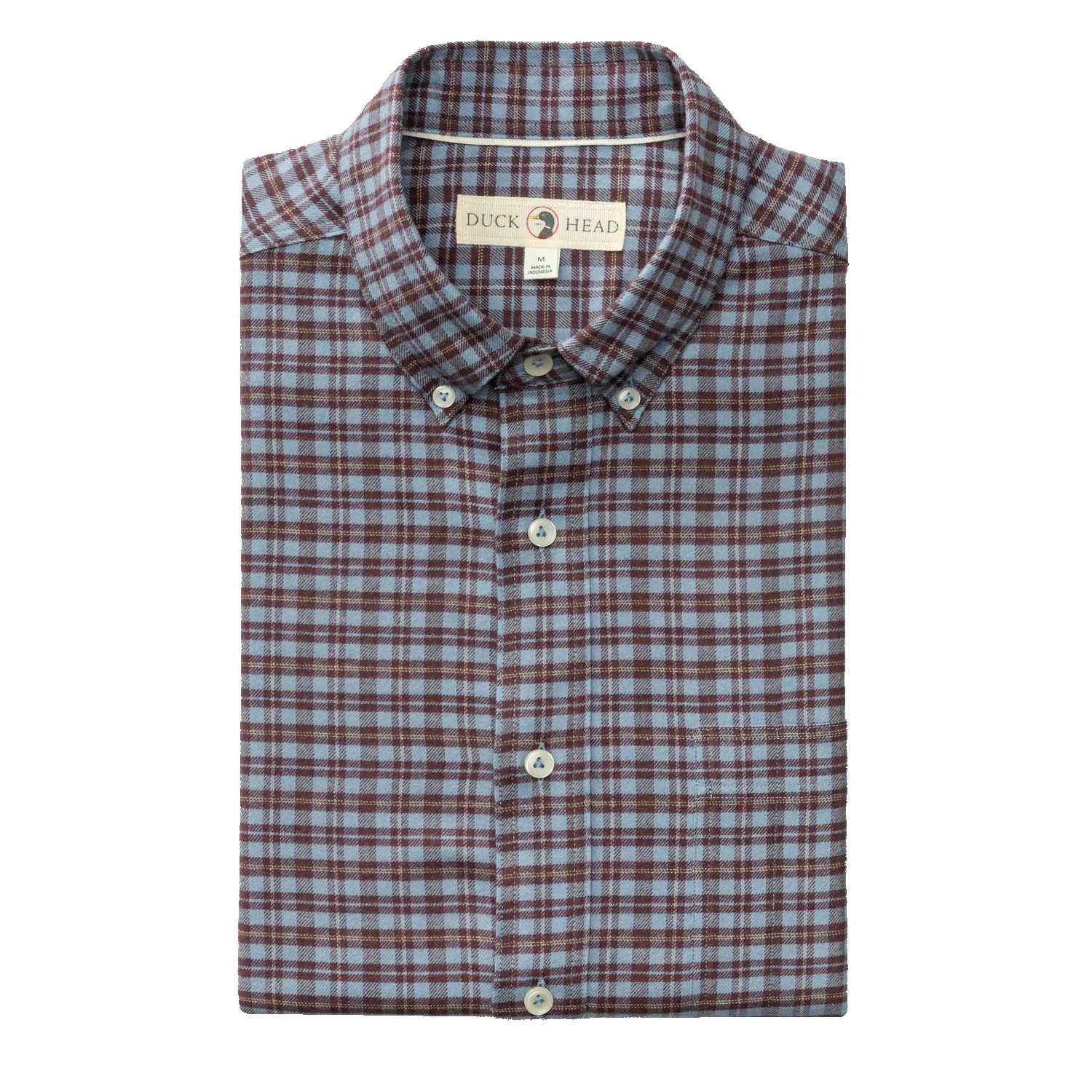 Cotton Flannel Sport Shirt - Paxon Plaid - Windblown Sky sold by Duck Head product image thumbnail 2