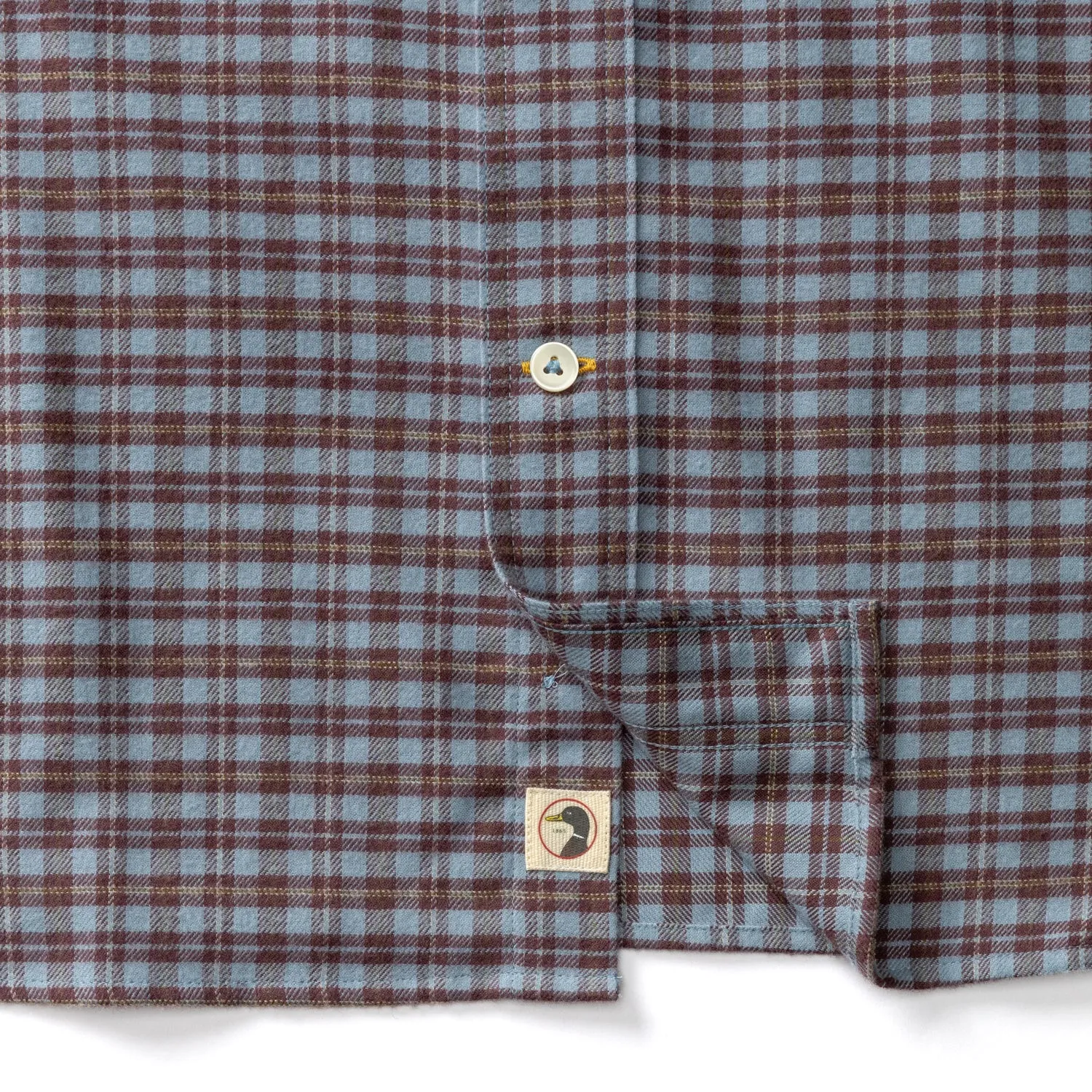 Cotton Flannel Sport Shirt - Paxon Plaid - Windblown Sky sold by Duck Head product image thumbnail 4