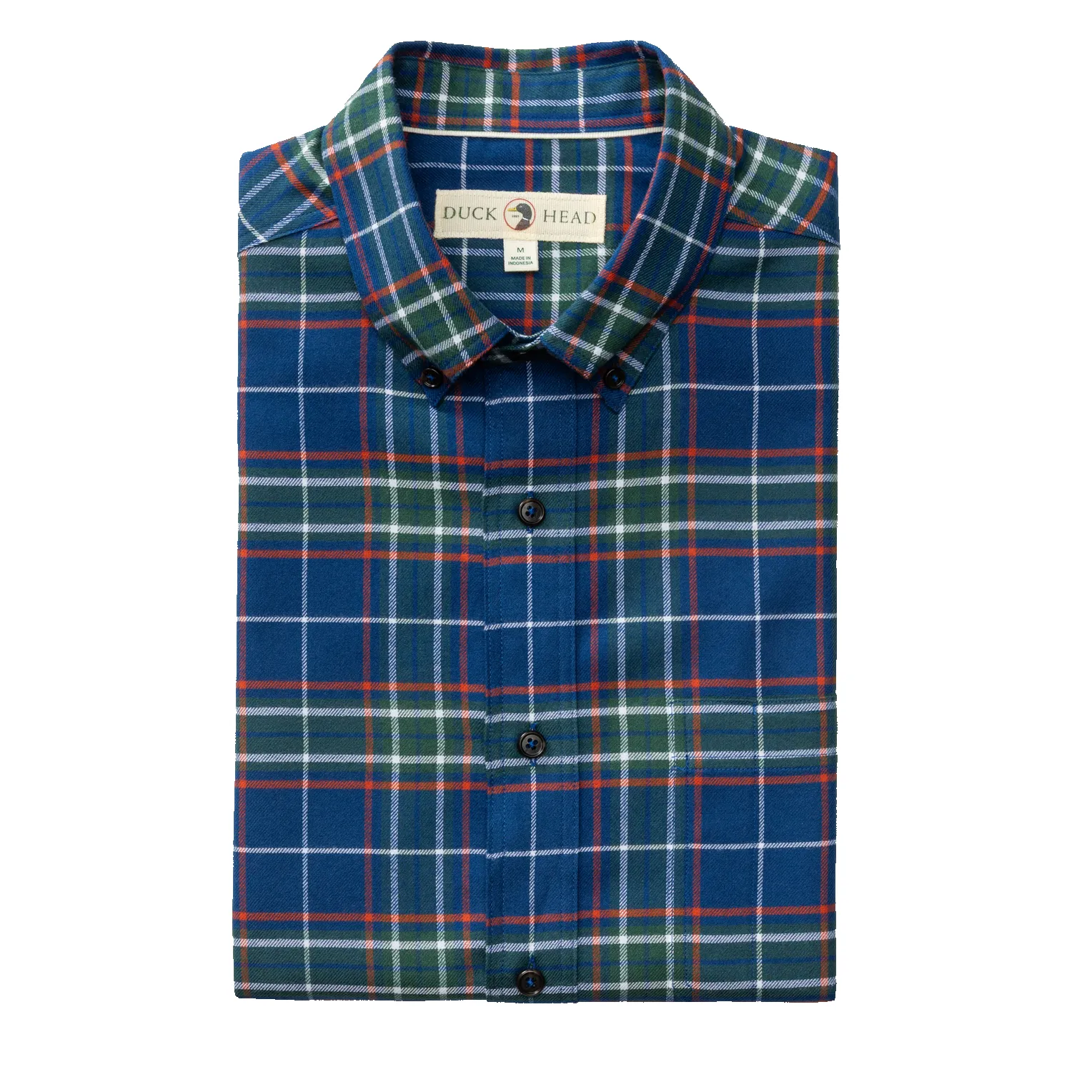 Cotton Flannel Sport Shirt - Osborne Plaid - Navy Peony sold by Duck Head product image thumbnail 3