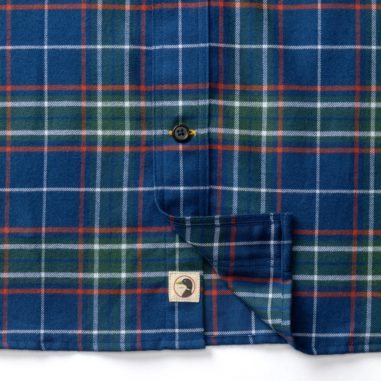 Cotton Flannel Sport Shirt - Osborne Plaid - Navy Peony sold by Duck Head product image thumbnail 5