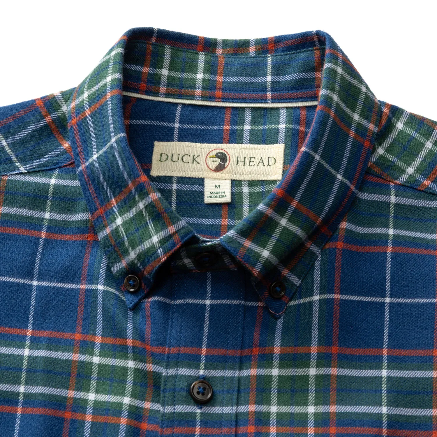 Cotton Flannel Sport Shirt - Osborne Plaid - Navy Peony sold by Duck Head product image thumbnail 4
