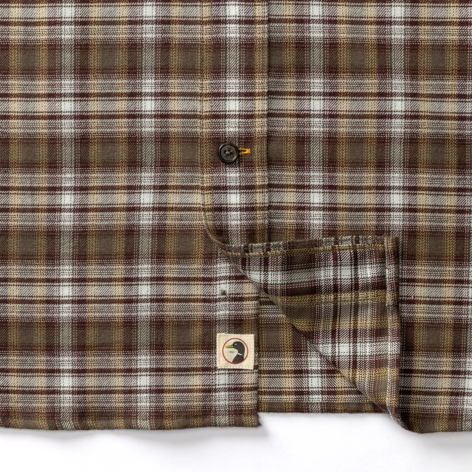 Cotton Flannel Sport Shirt - Merin Plaid - Crocodile Brown sold by Duck Head product image thumbnail 4