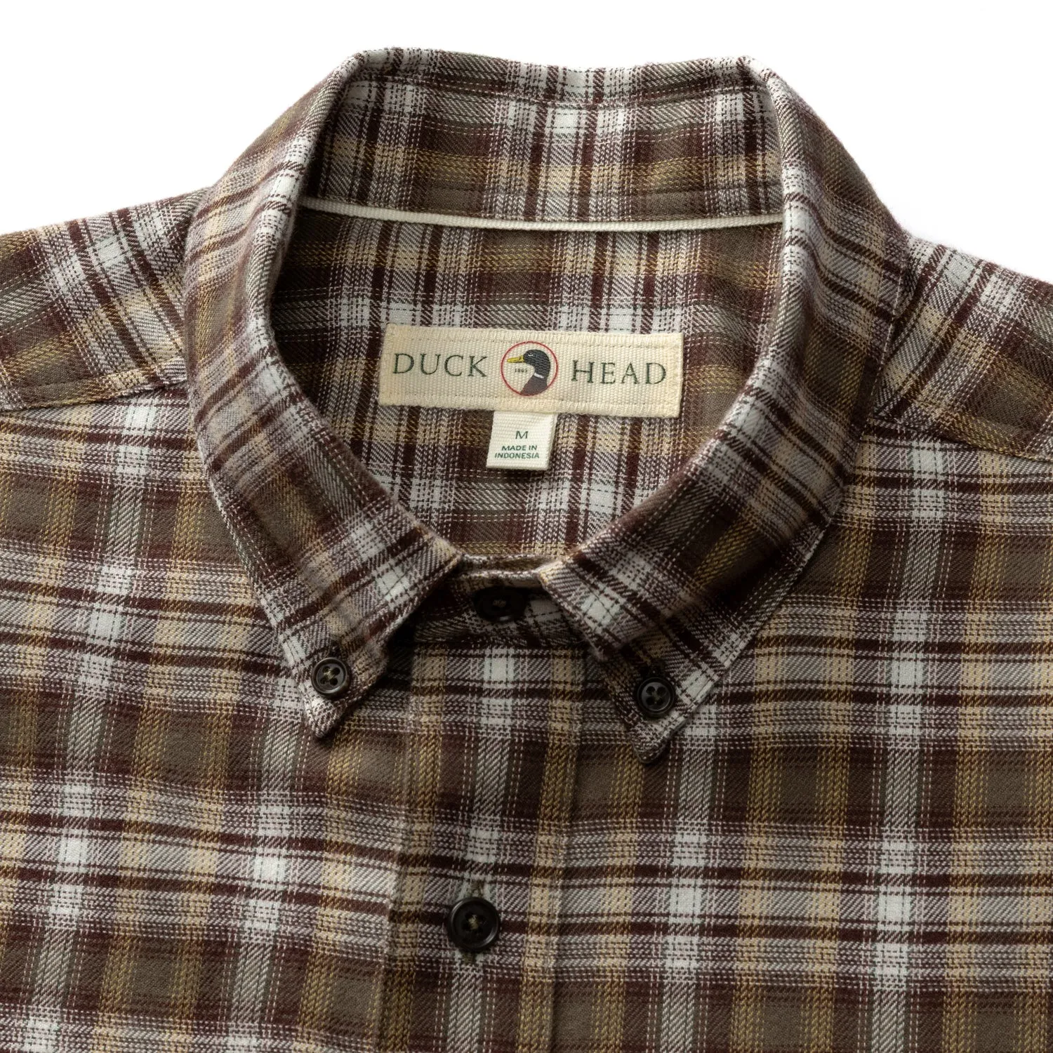 Cotton Flannel Sport Shirt - Merin Plaid - Crocodile Brown sold by Duck Head product image thumbnail 3
