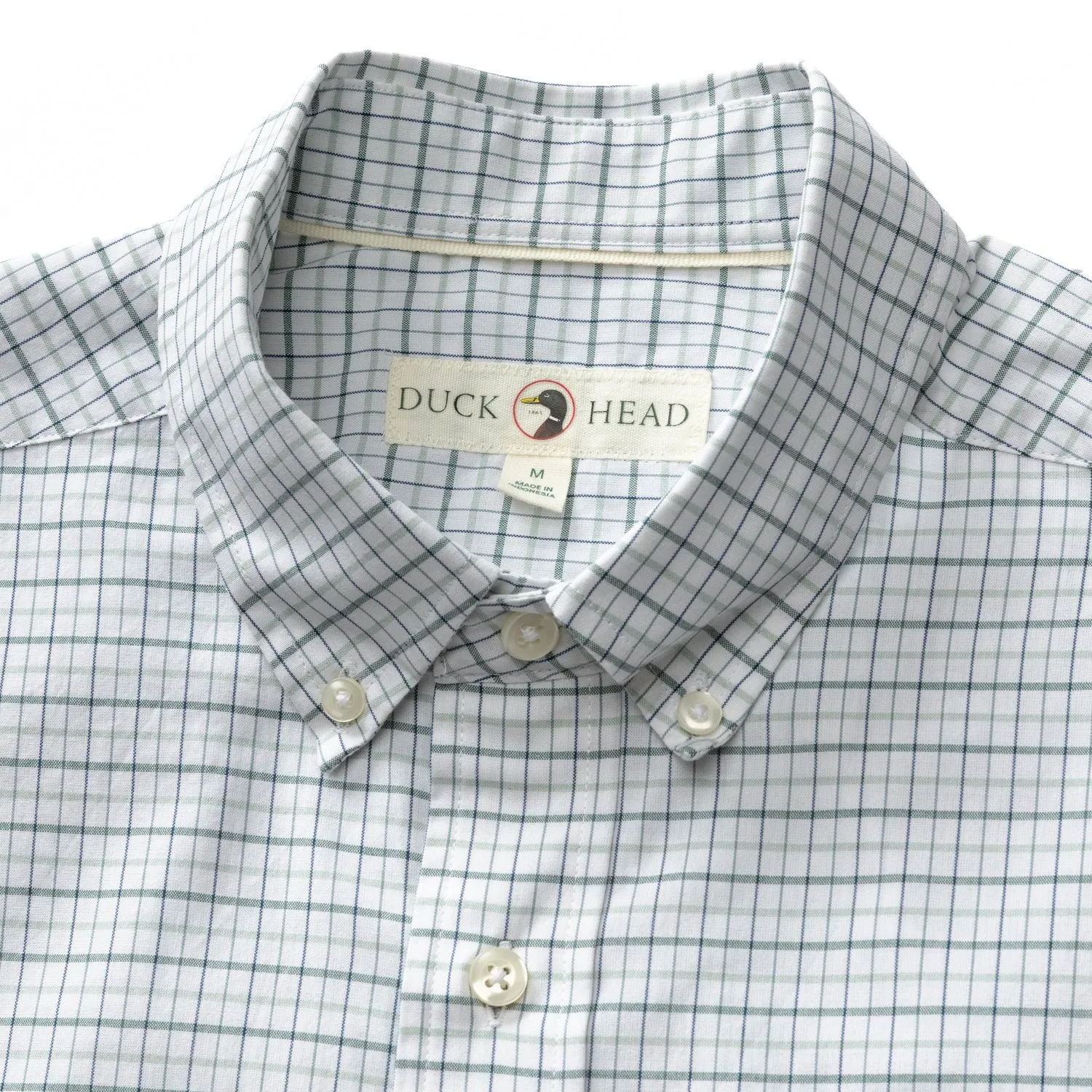 Cotton Cashmere Poplin Sport Shirt - Tolliver Plaid - Spruce Mist sold by Duck Head product image thumbnail 3