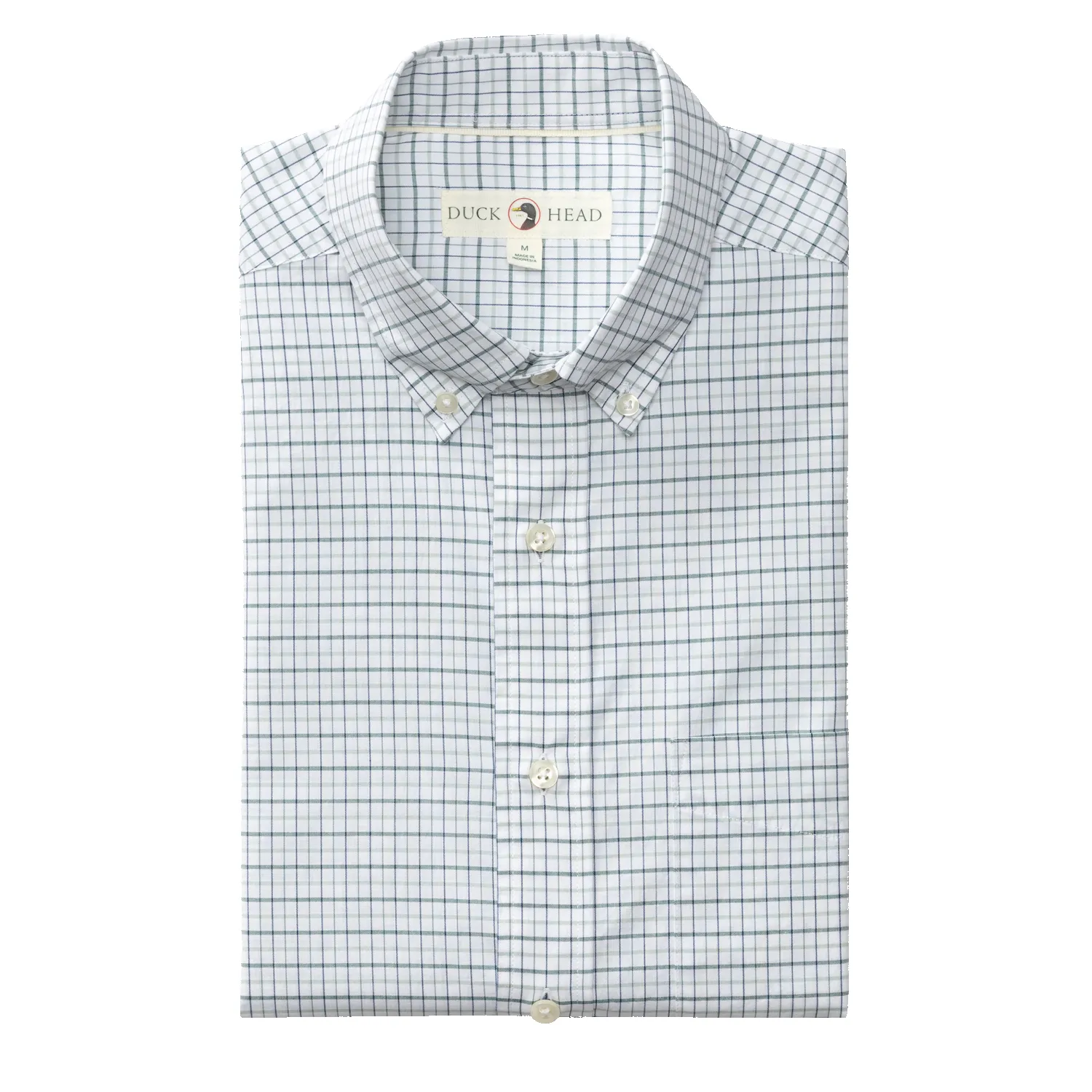 Cotton Cashmere Poplin Sport Shirt - Tolliver Plaid - Spruce Mist sold by Duck Head product image thumbnail 2