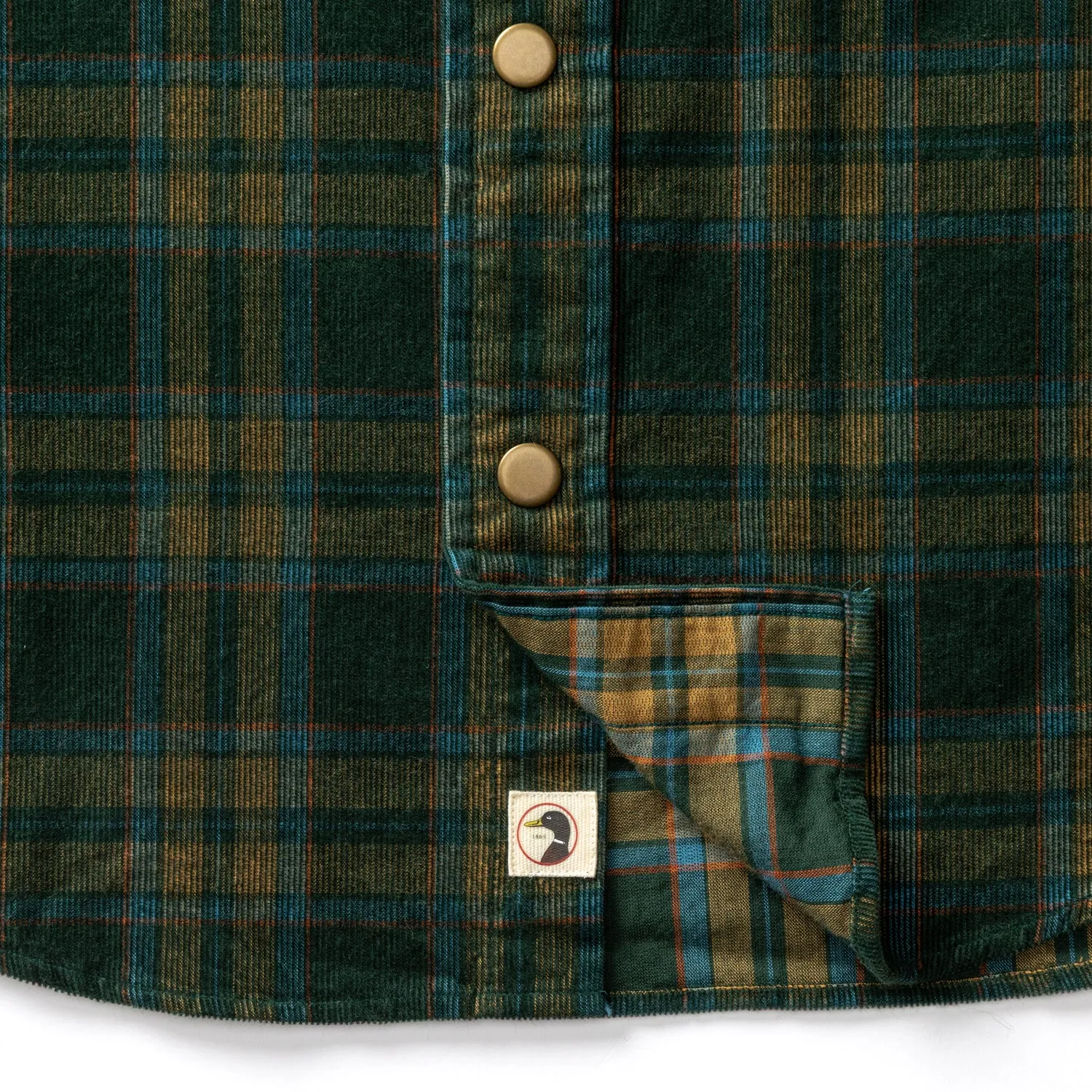 Corduroy Snap Shirt - Timberly Plaid - Pine Grove sold by Duck Head product image thumbnail 4
