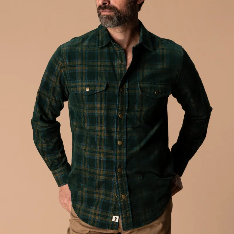 Corduroy Snap Shirt - Timberly Plaid - Pine Grove made by Duck Head