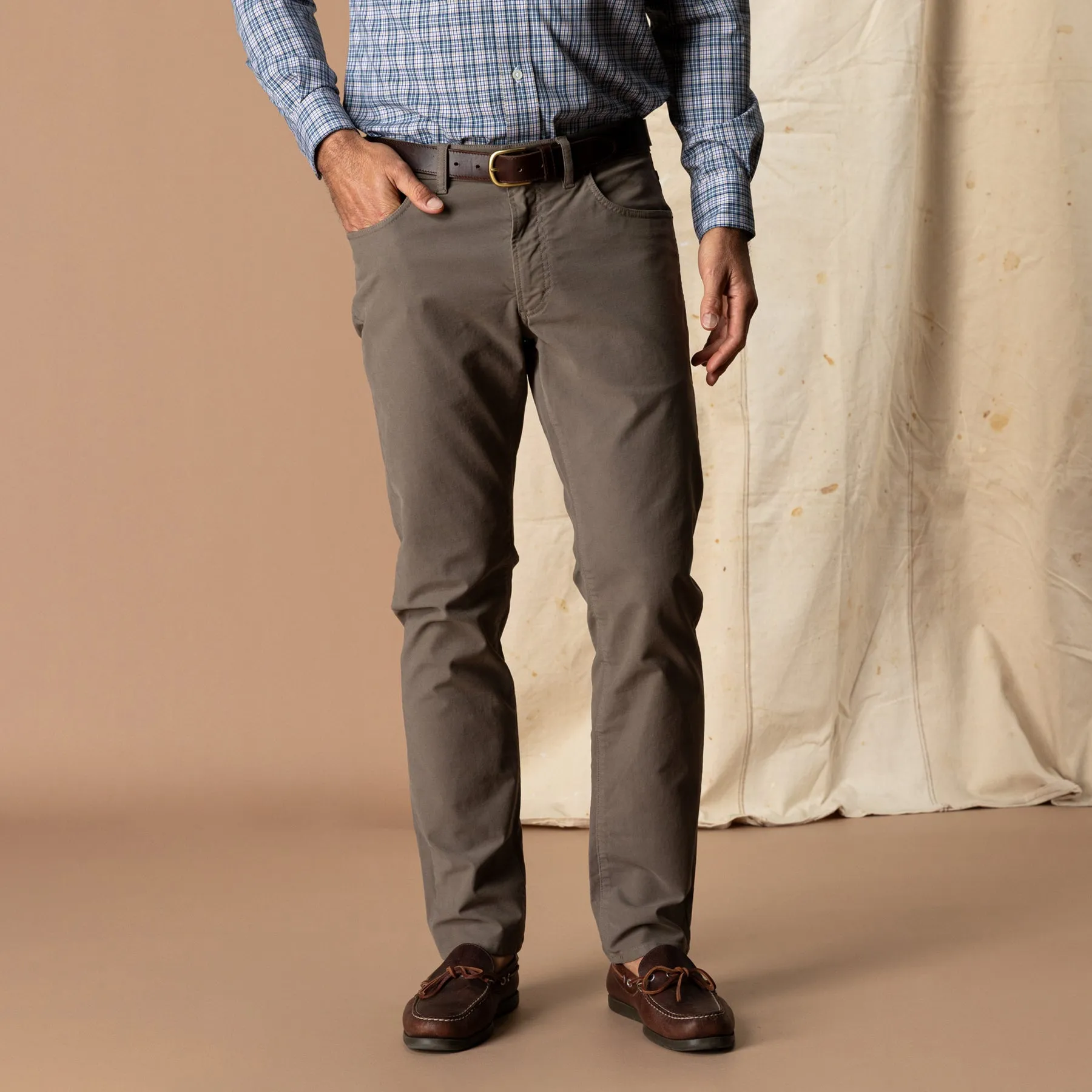 Weldon Garment Dyed Five-Pocket - Olive Drab sold by Duck Head