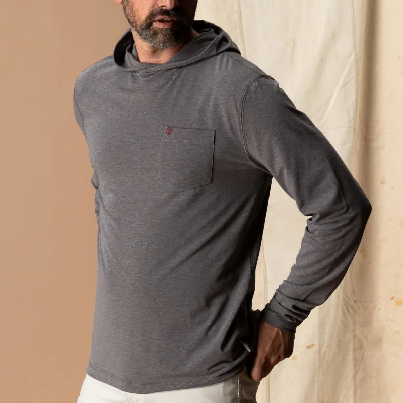 Windward Performance Hooded T-Shirt - Fossil Gray made by Duck Head