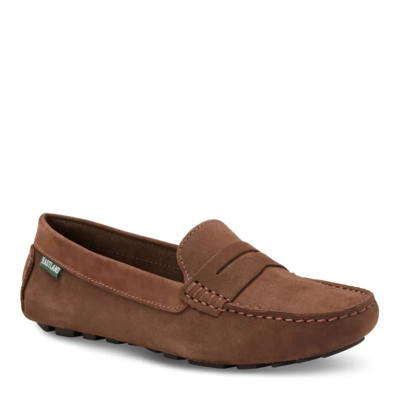 Women's Patricia Penny Loafer Driving Moc Brown Nubuc sold by Eastland