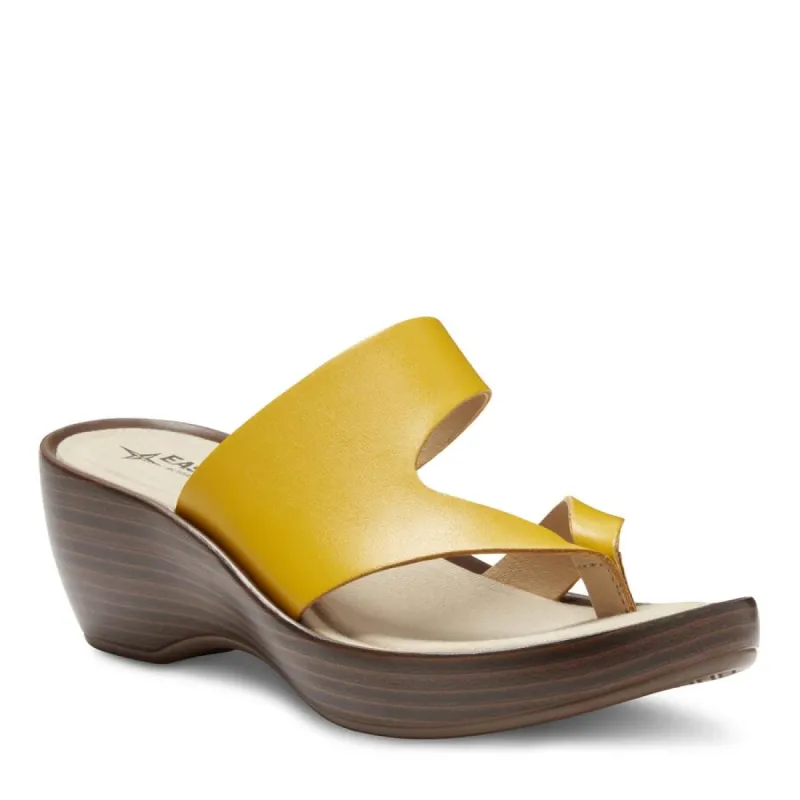Women's Laurel Wedge Thong Sandal Yellow sold by Eastland