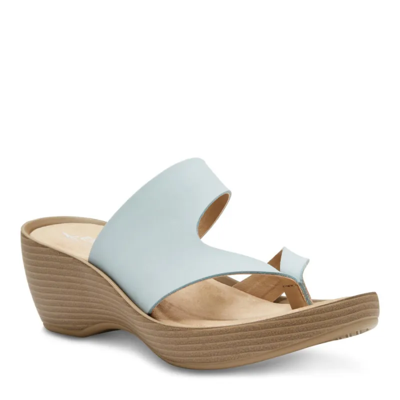 Women's Laurel Wedge Thong Sandal Light Blue sold by Eastland
