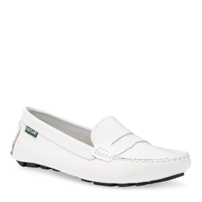 Women's Patricia Penny Loafer Driving Moc White Patent sold by Eastland