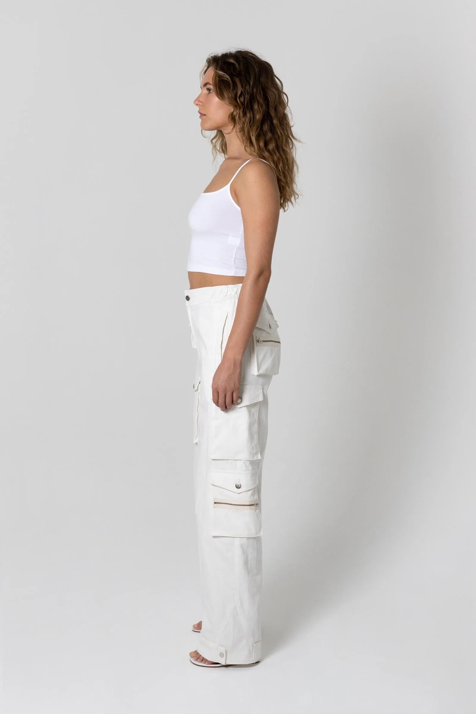 White Cargo Pants sold by EB Denim product image thumbnail 5