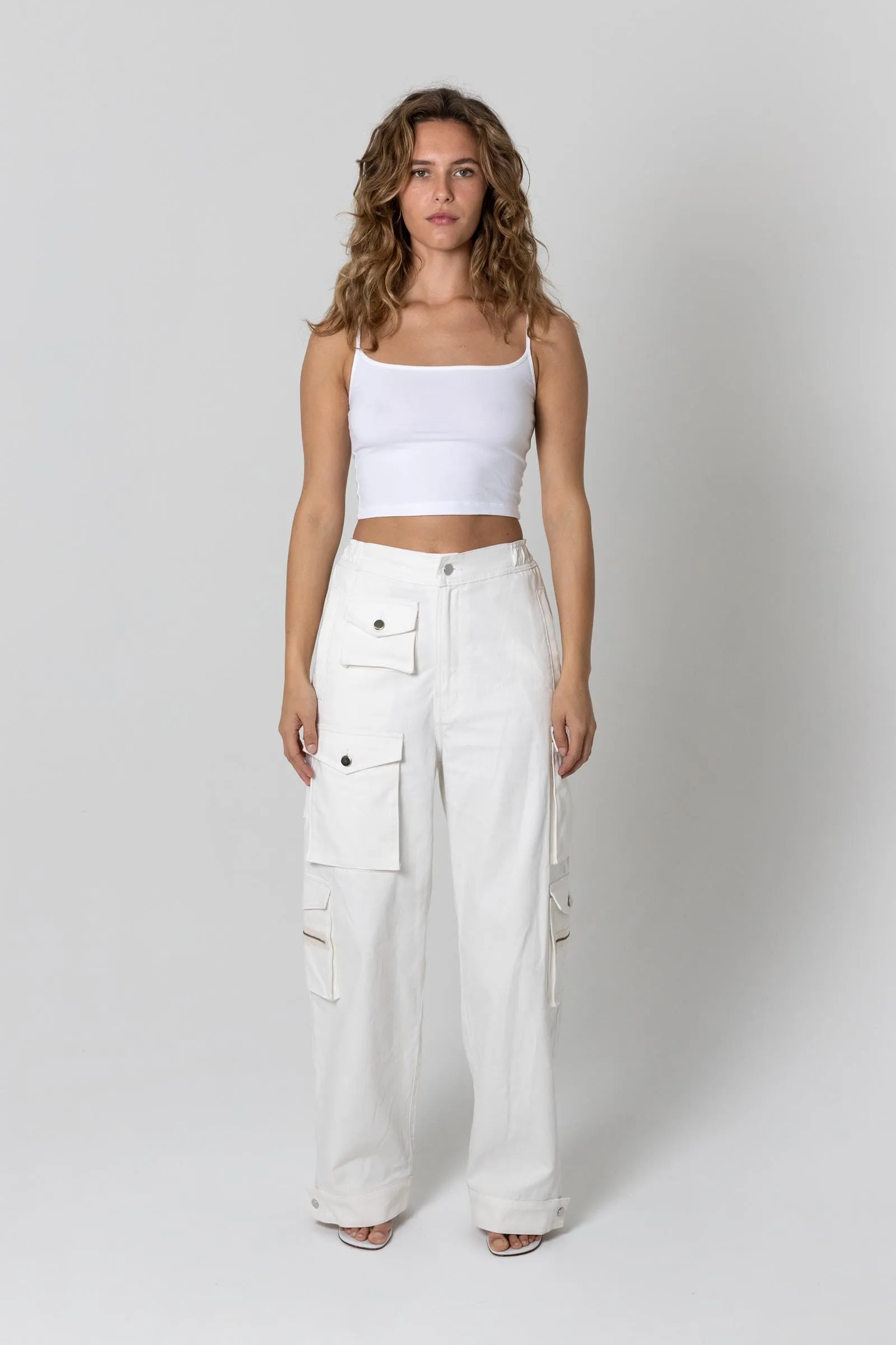 White Cargo Pants sold by EB Denim product image thumbnail 3