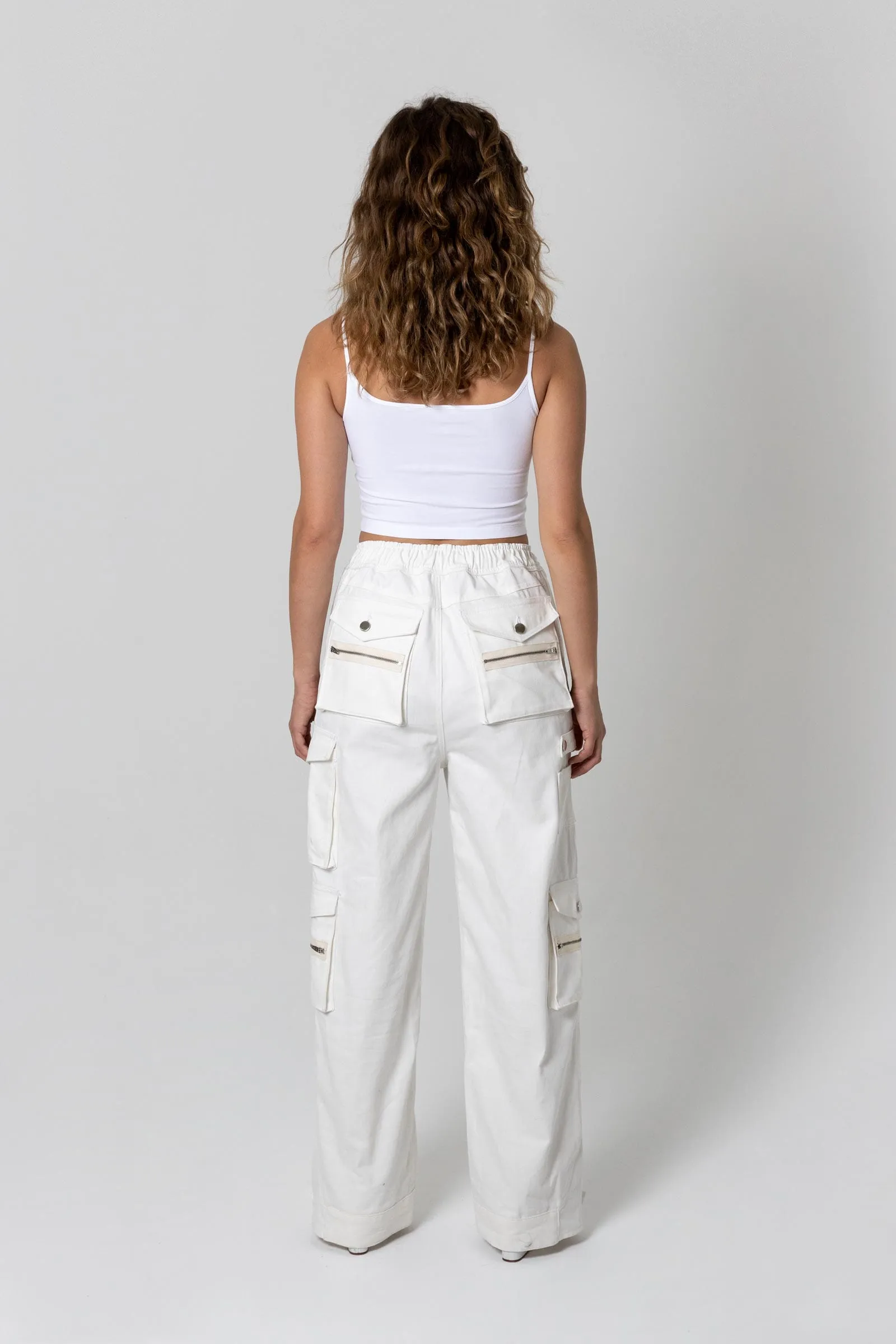 White Cargo Pants sold by EB Denim product image thumbnail 4