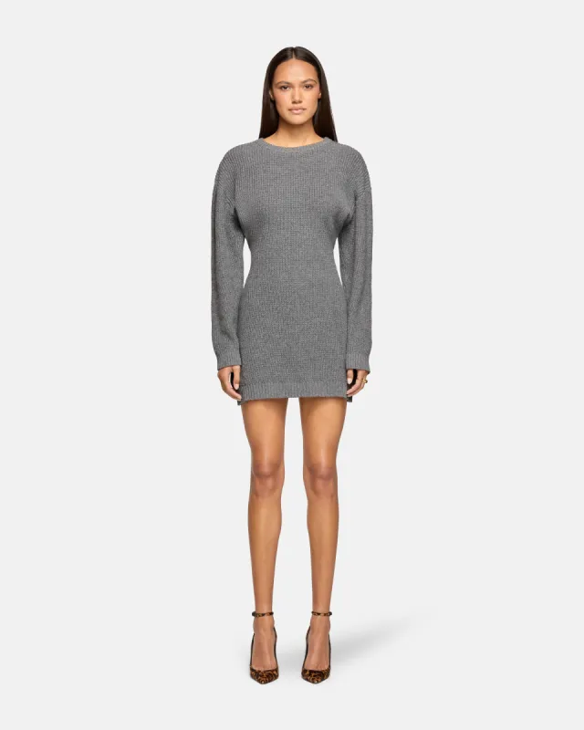 Mercer Knit Mini Dress Bronx Grey Knit made by EB Denim