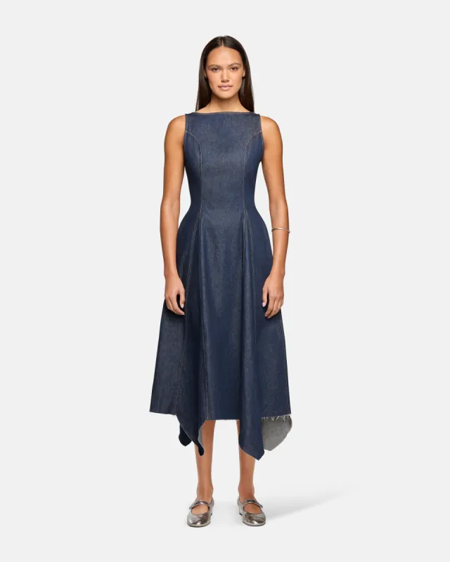 Cara Boat Neck Long Dress Havana Night sold by EB Denim