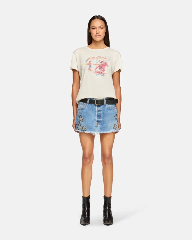 Rodeo Vintage Mini Skirt Embroidered Vintage Blue sold by EB Denim