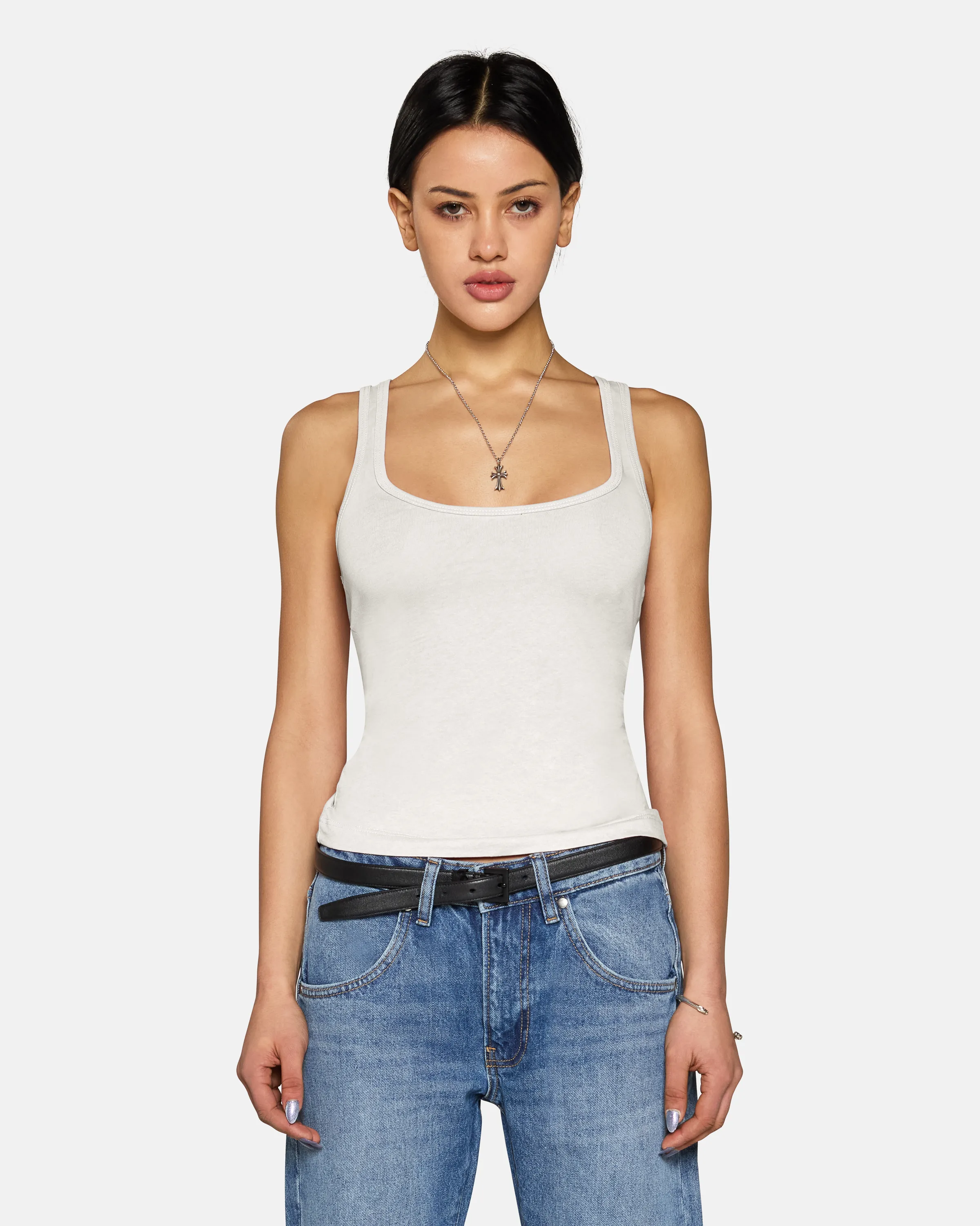 Lucy Racer Back Tank White sold by EB Denim product image thumbnail 2