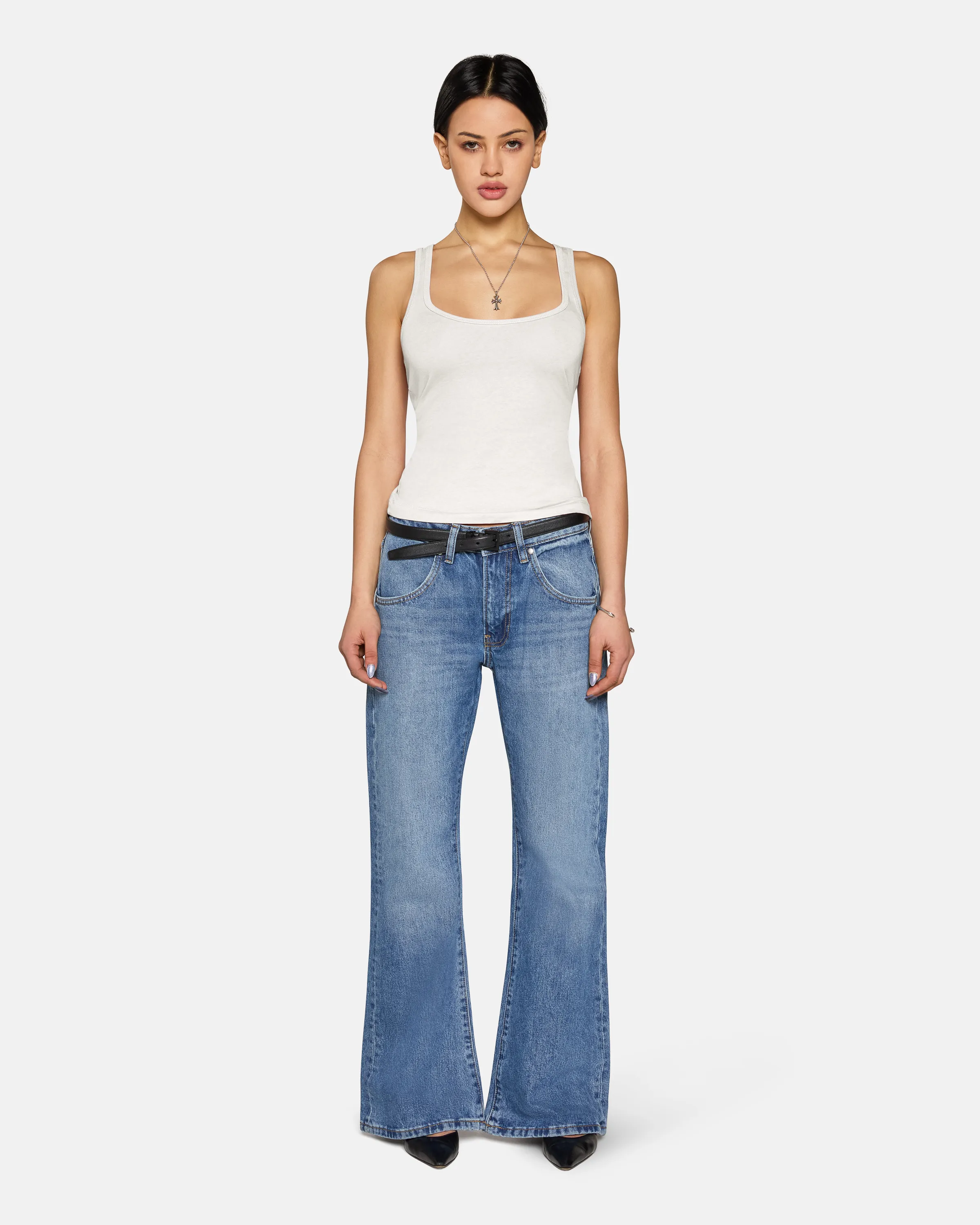 Lucy Racer Back Tank White sold by EB Denim