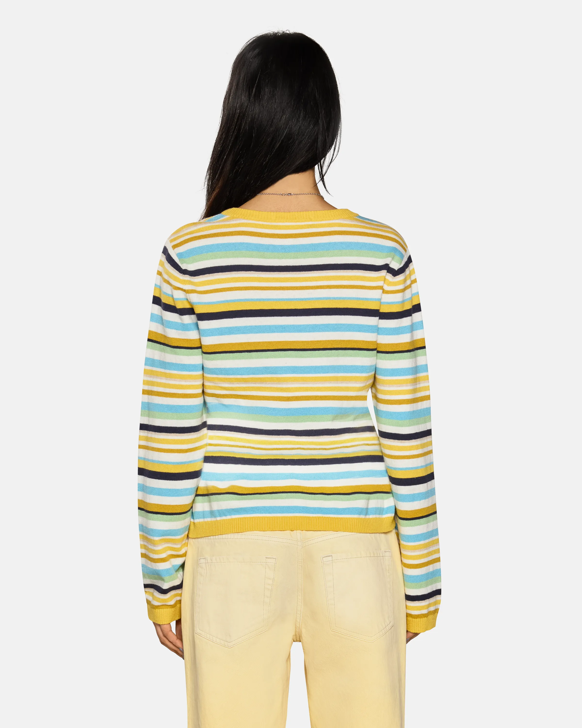 Shannon Stripe Sweater Mustard Navy Multi sold by EB Denim product image thumbnail 4