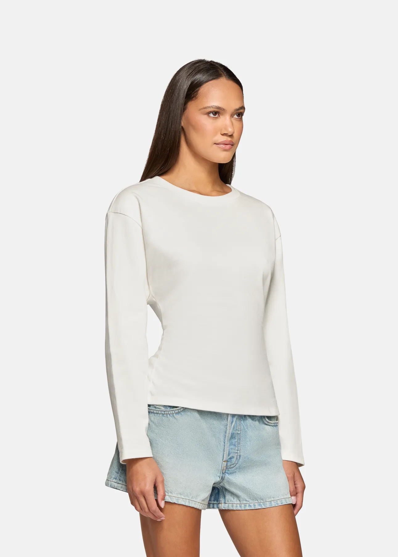 Long Sleeve Eero Tee Milk sold by EB Denim product image thumbnail 3