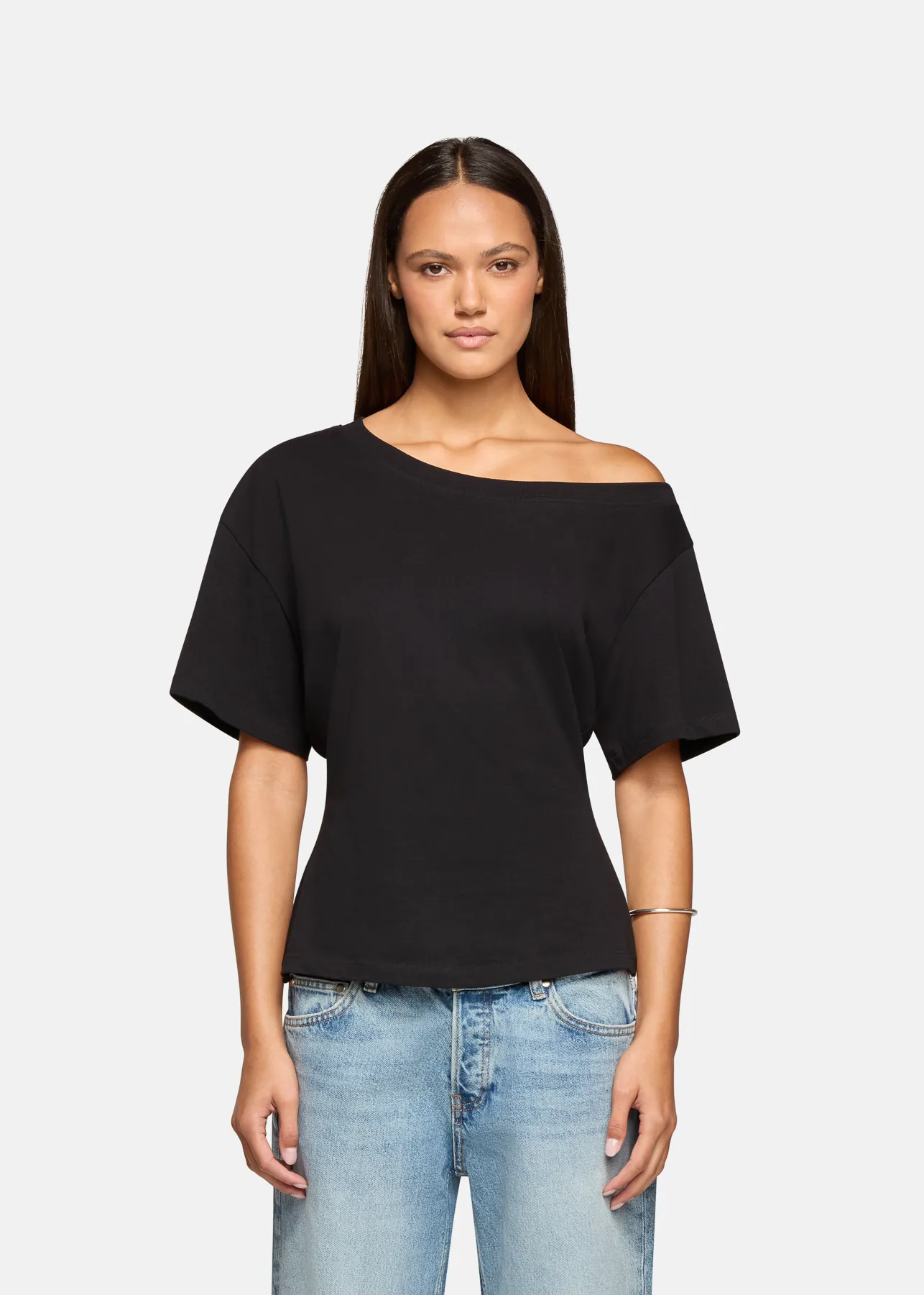 Elena Off The Shoulder Tee Black sold by EB Denim product image thumbnail 2