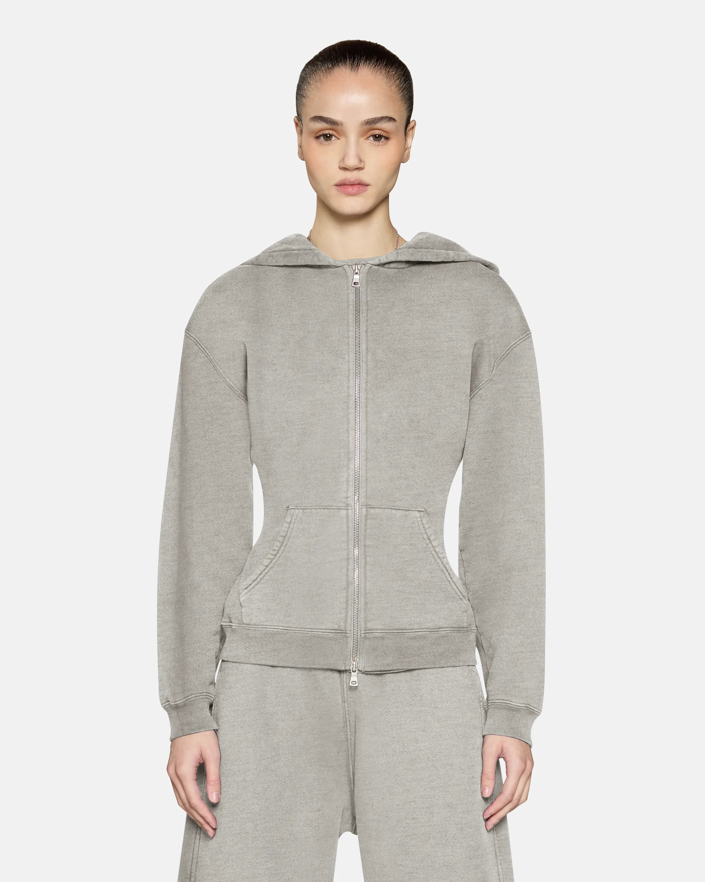 Pia Zip Up Heather Grey sold by EB Denim product image thumbnail 2