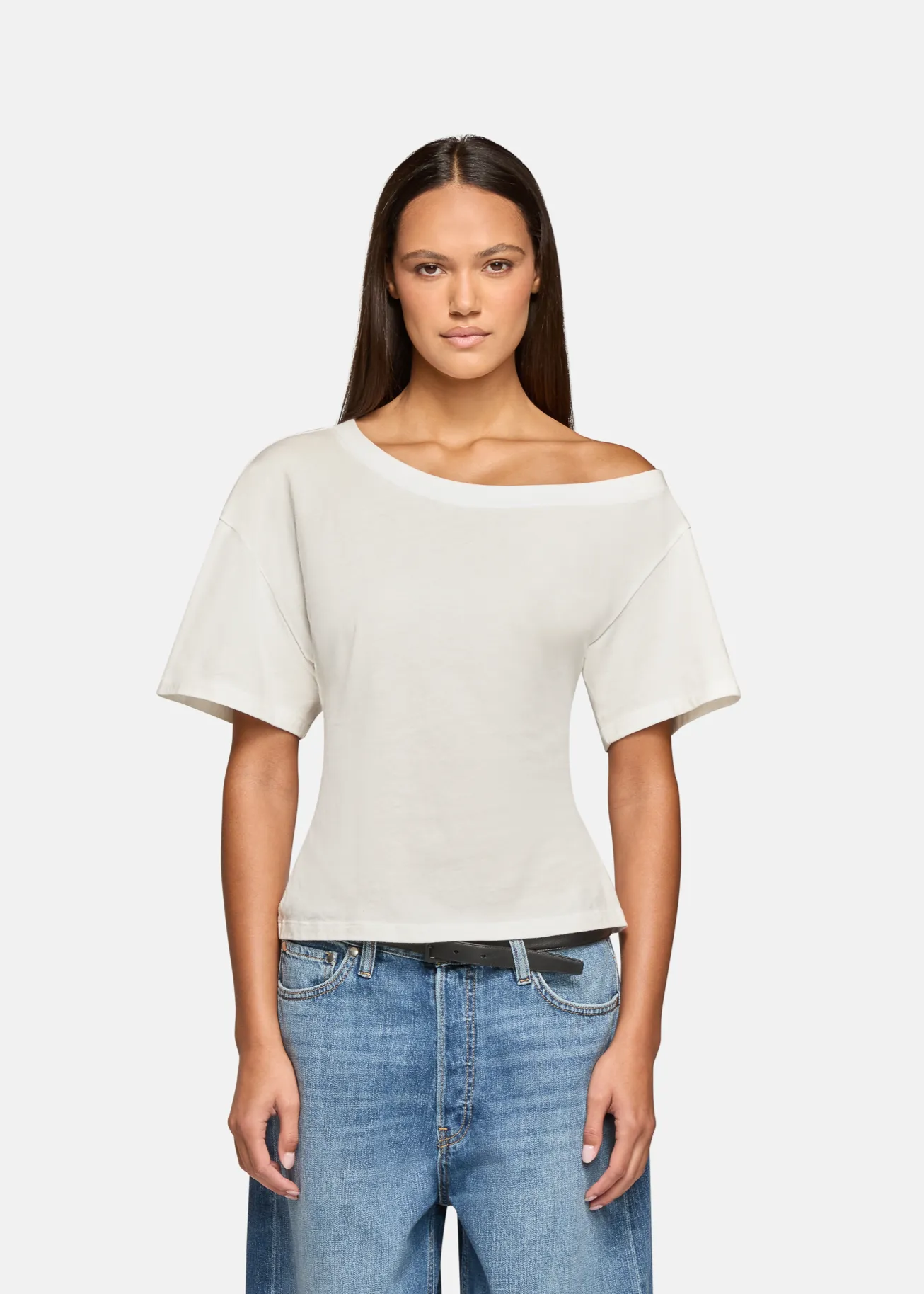 Elena Off The Shoulder Tee White sold by EB Denim product image thumbnail 2