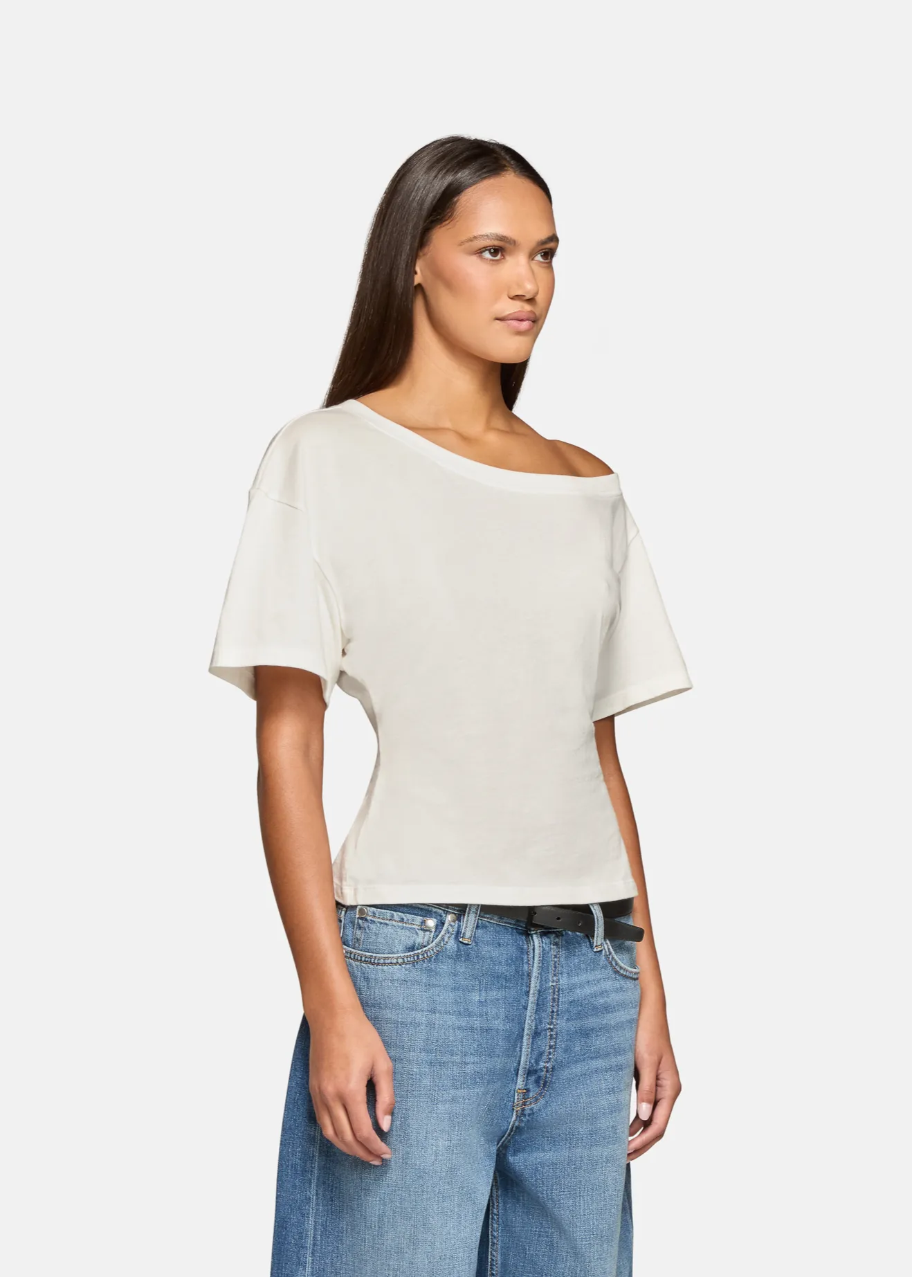 Elena Off The Shoulder Tee White sold by EB Denim product image thumbnail 3