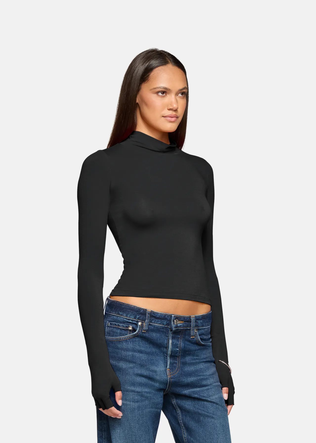 Swan Mock Neck Black sold by EB Denim product image thumbnail 3