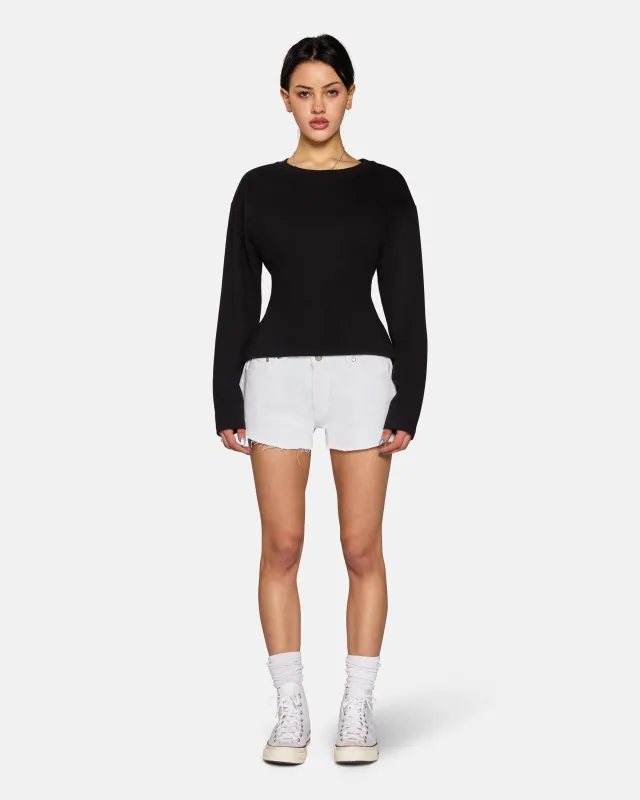 Low Rise Cut Offs White sold by EB Denim