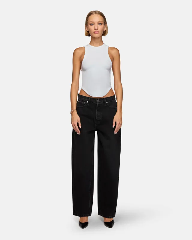 Curve Rib Tank White sold by EB Denim