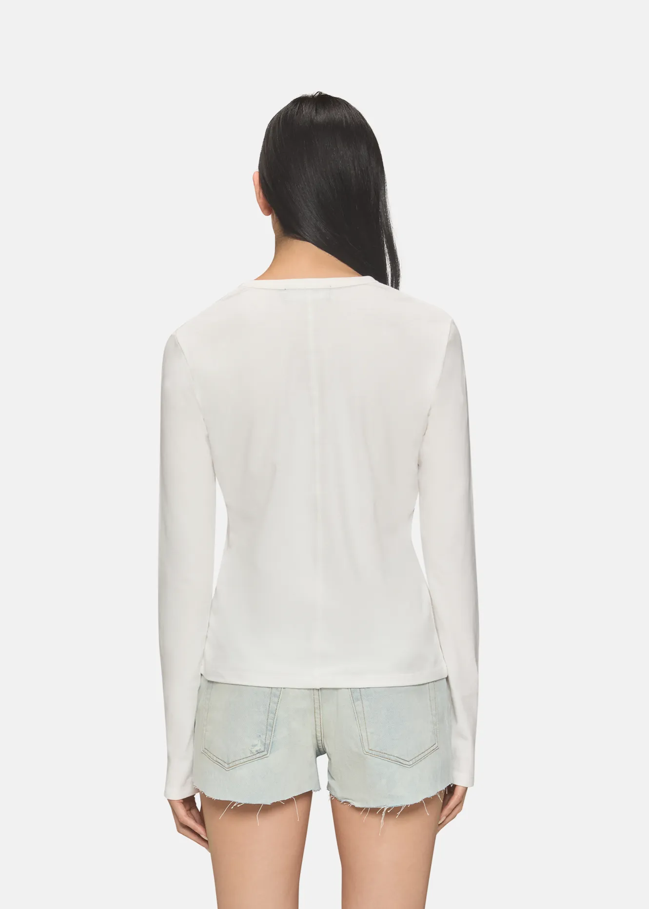 Long Sleeve Perfect Tee White sold by EB Denim product image thumbnail 4