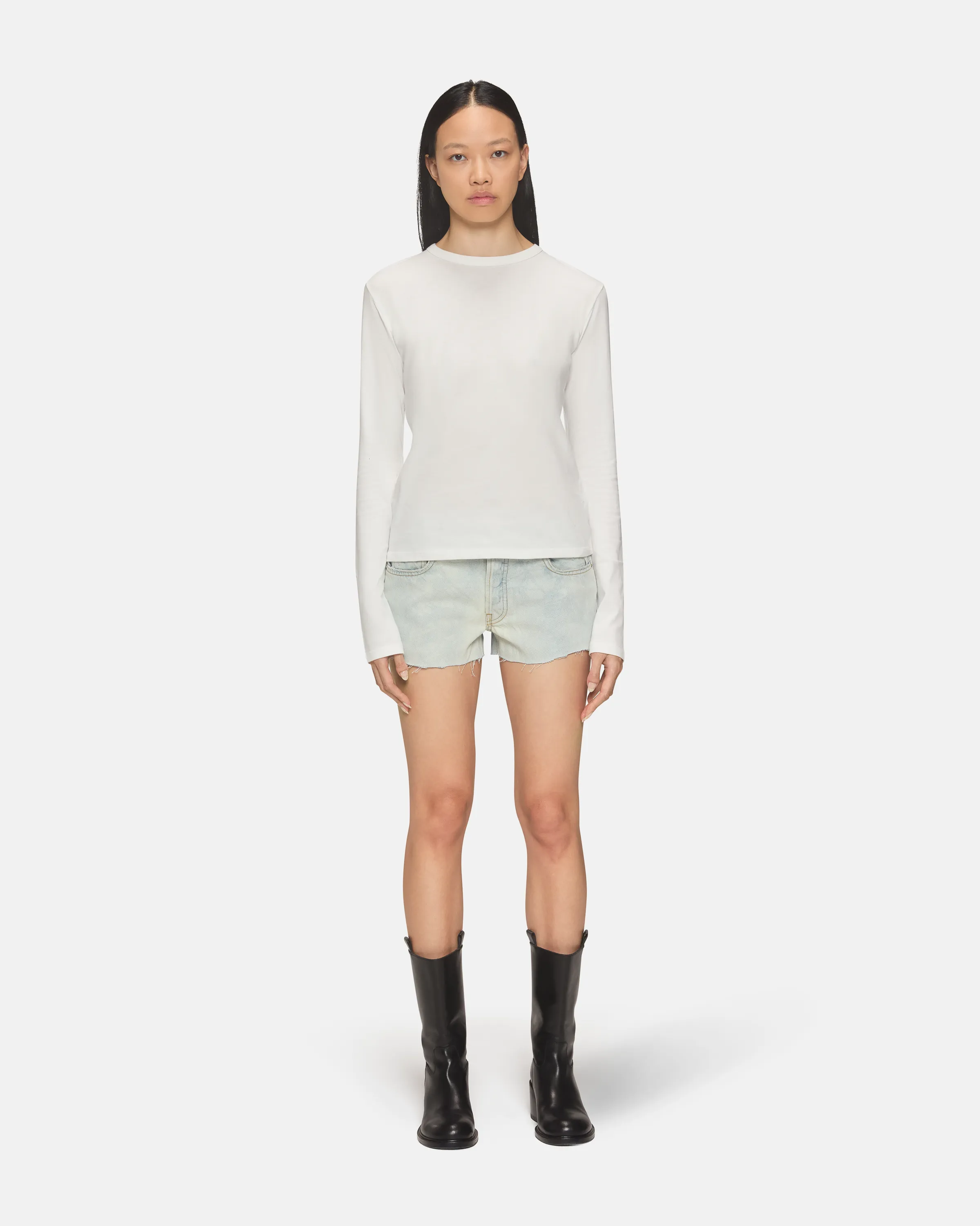 Long Sleeve Perfect Tee White sold by EB Denim