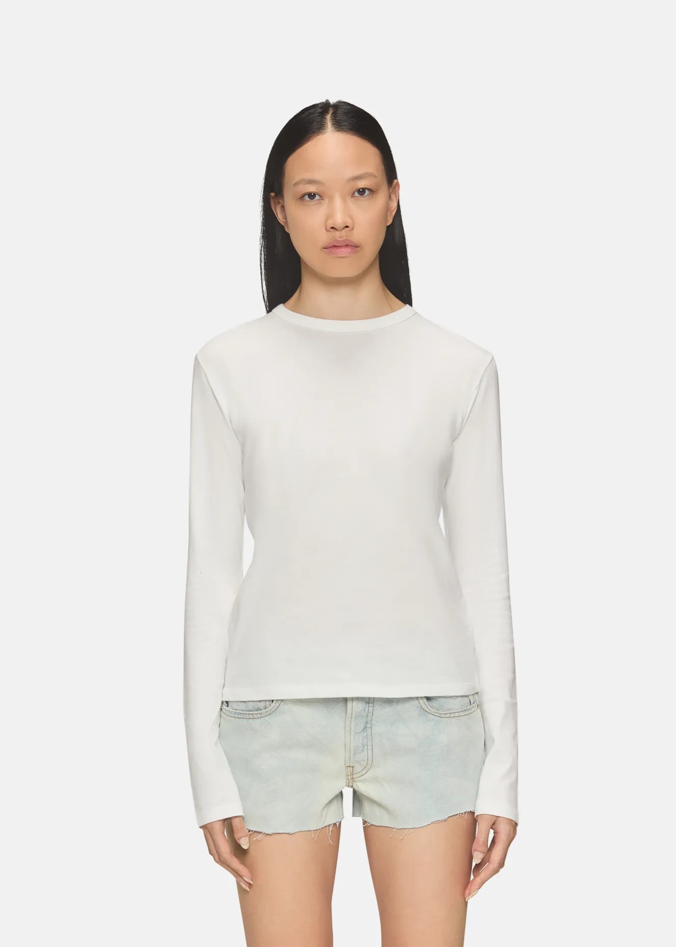 Long Sleeve Perfect Tee White sold by EB Denim product image thumbnail 2