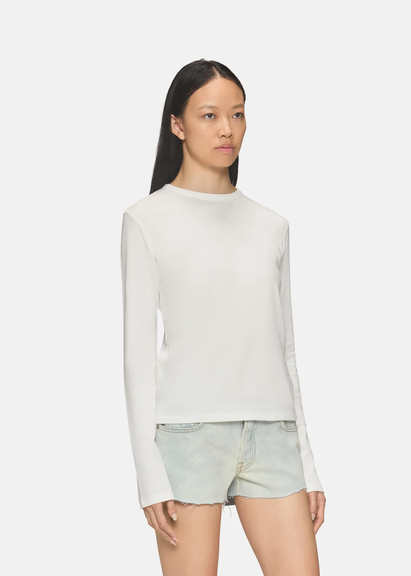 Long Sleeve Perfect Tee White sold by EB Denim product image thumbnail 3