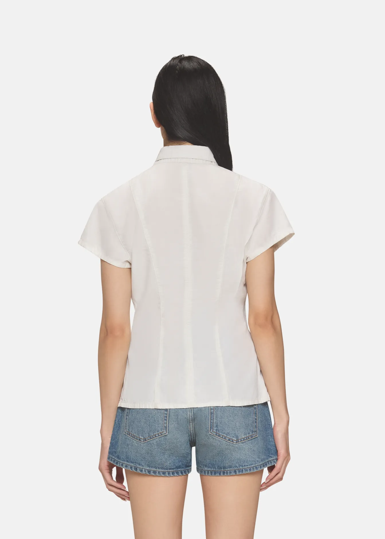 Rosie Short Sleeve Blouse White Linen sold by EB Denim product image thumbnail 4