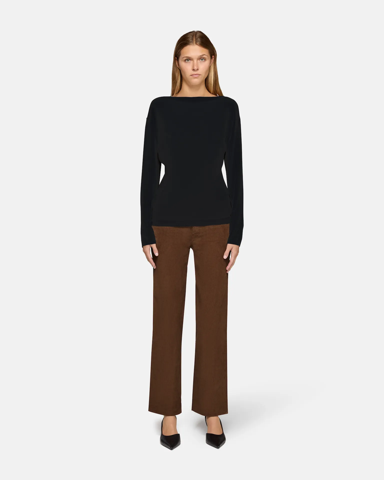 Millie Boat Neck Sweater Black sold by EB Denim product image thumbnail 4