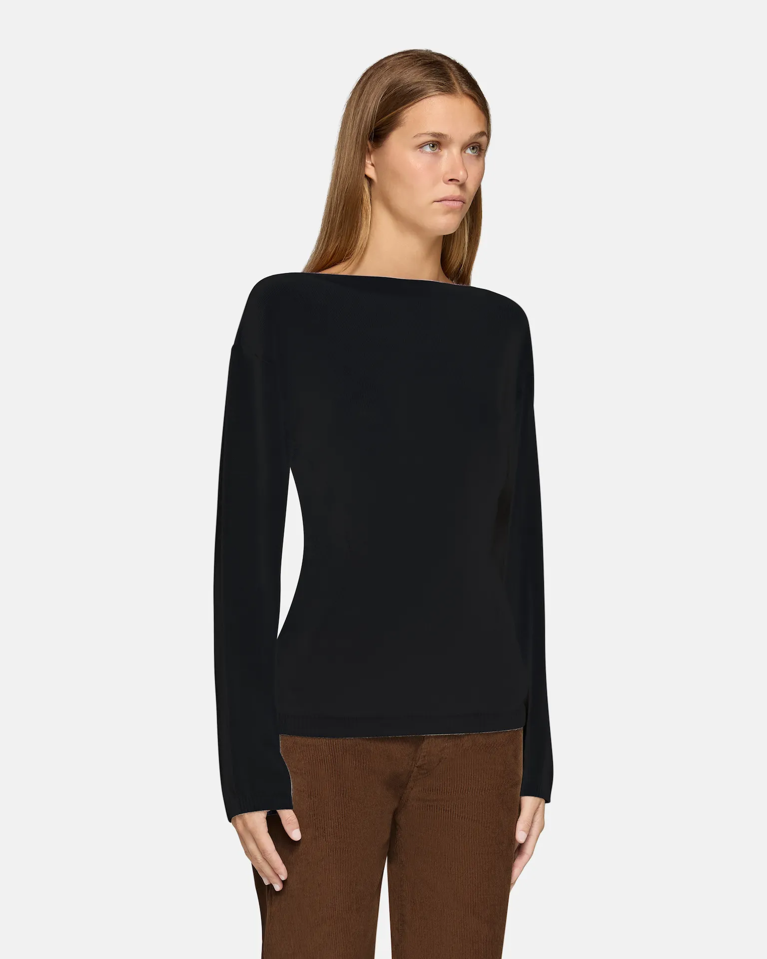 Millie Boat Neck Sweater Black sold by EB Denim product image thumbnail 2