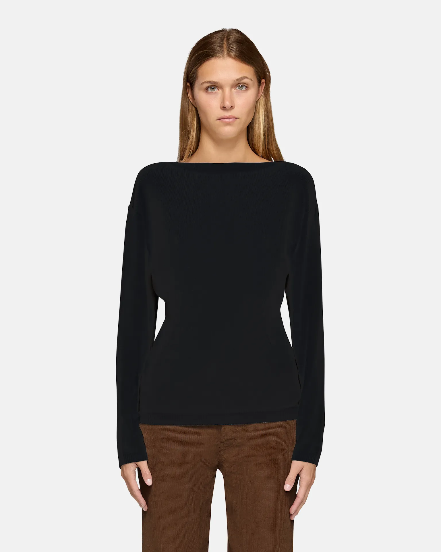Millie Boat Neck Sweater Black sold by EB Denim