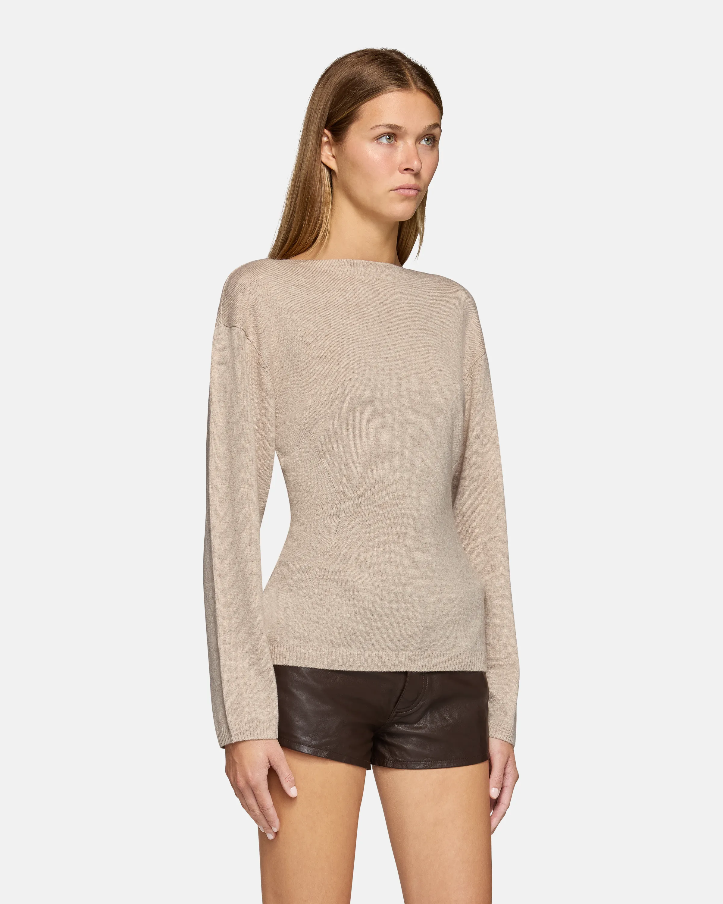 Millie Boat Neck Sweater Oatmeal sold by EB Denim product image thumbnail 2