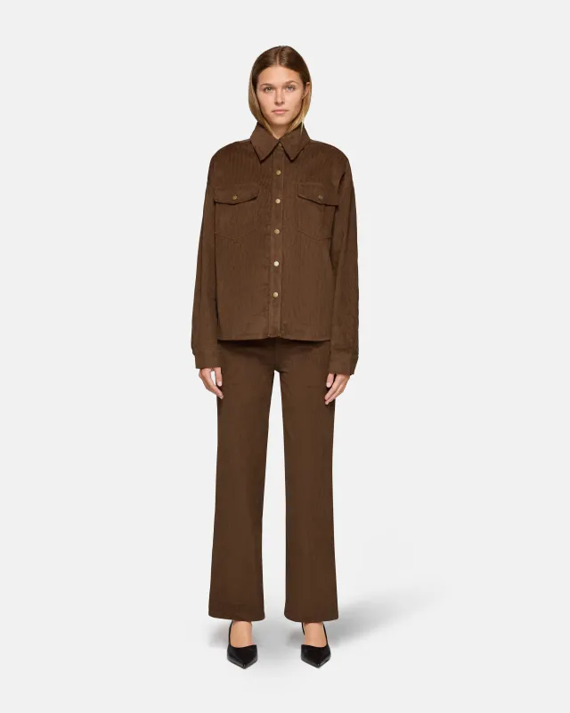Low Rise Baggy Chocolate Corduroy sold by EB Denim
