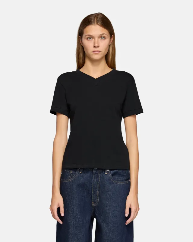 Henry V-Neck Tee Black sold by EB Denim