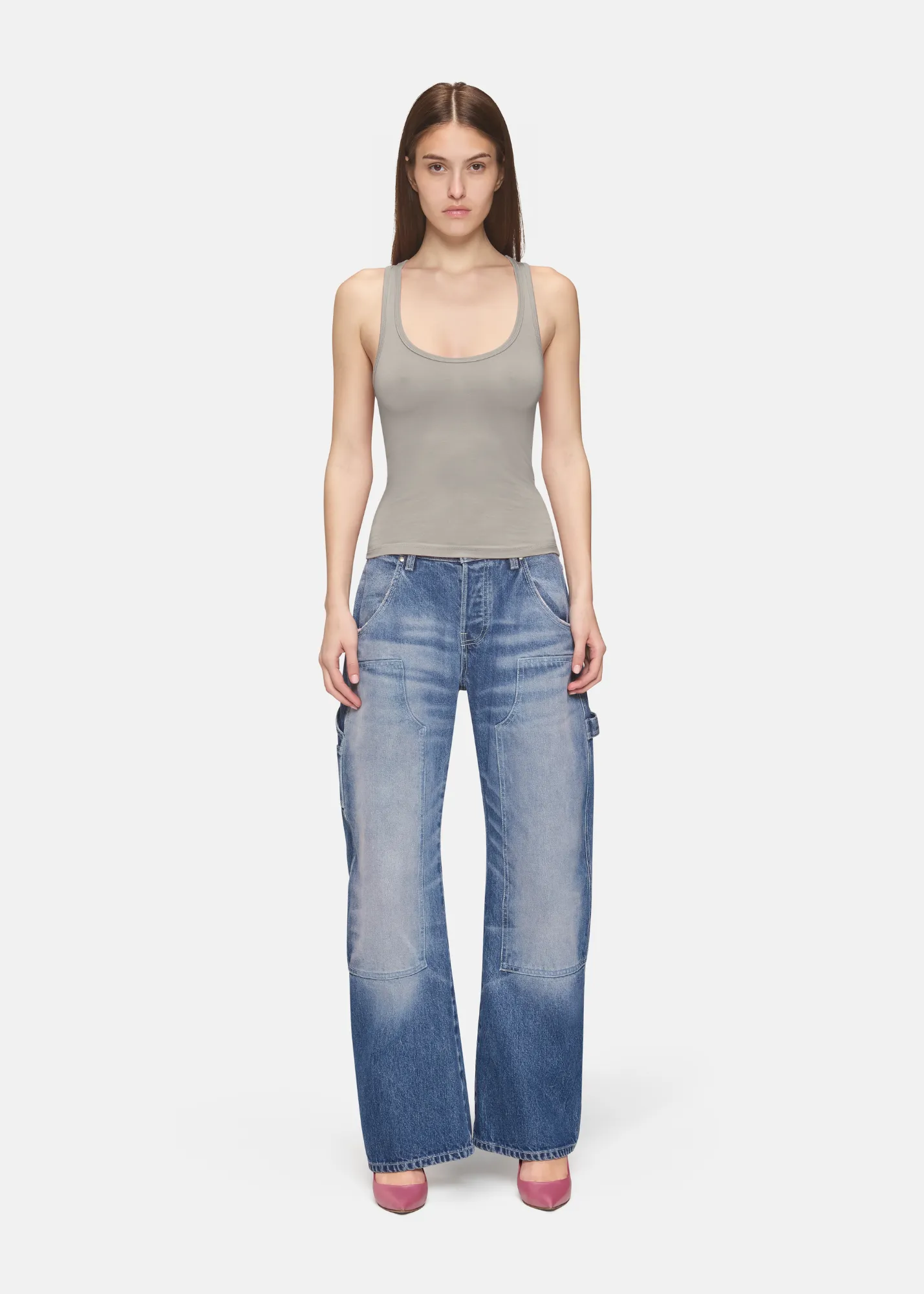 Lucy Racer Back Tank Grey Mist sold by EB Denim product image thumbnail 4